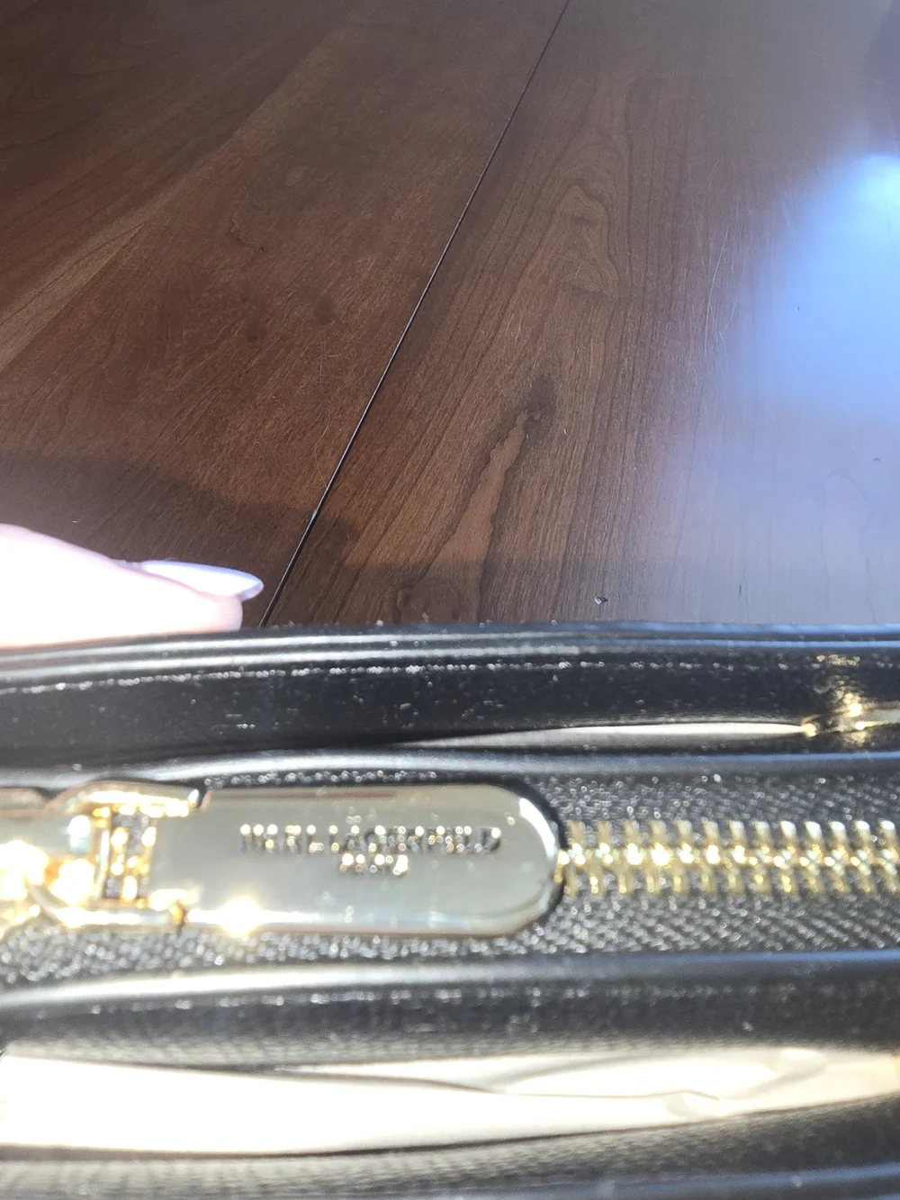 Karl Lagerfeld Denim Embellished Shoulder Bag with Gold Accents, New with Tags!